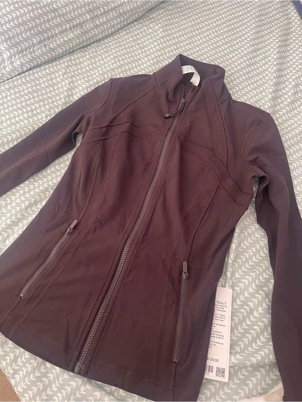 Brand New Lululemon Brown Define Nulu Jacket. * full length*